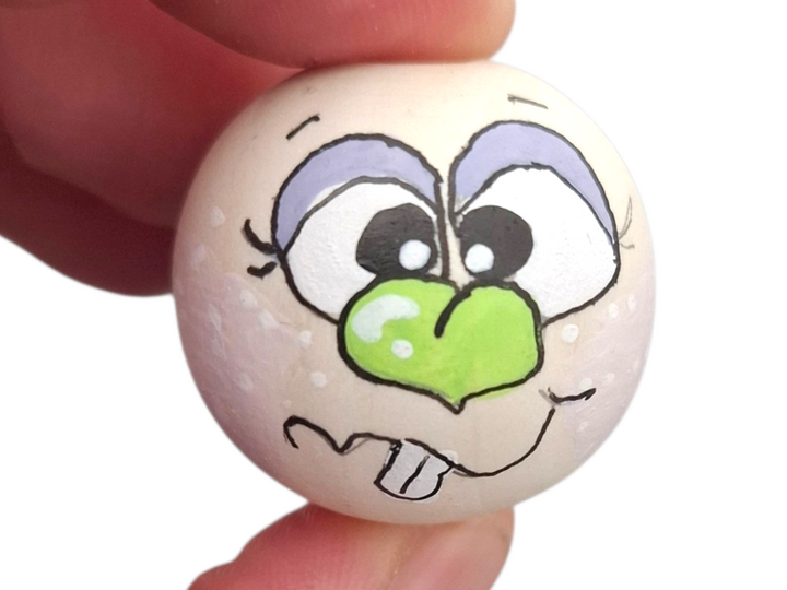 Holzköpfe selber bemalen / Für Sorgenwürmchen und kleine Häkelarbeiten