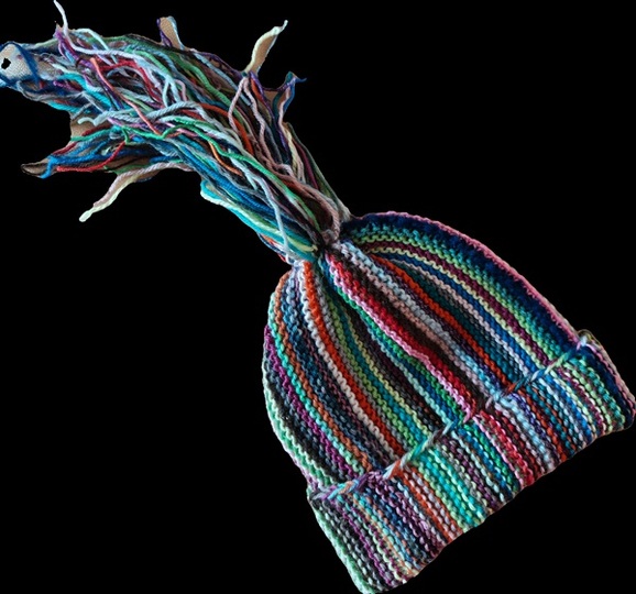 Kunterbunte Reste-Mütze - für eure Wollreste unter 3m ! (Anleitung)