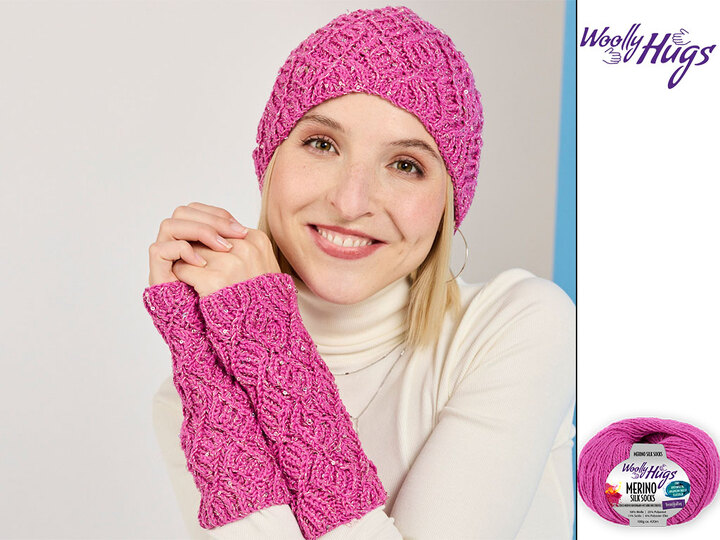 MÜTZE UND STULPEN GLAMOUR …GESTRICKT