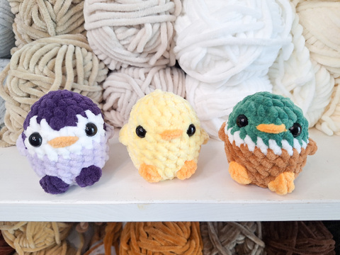 3 in 1 Vogelküken Häkelanleitungen - Küken, Ente, Pinguin