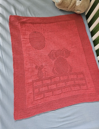 Knitting Pattern Newborn Baby Blanket, Two Friends