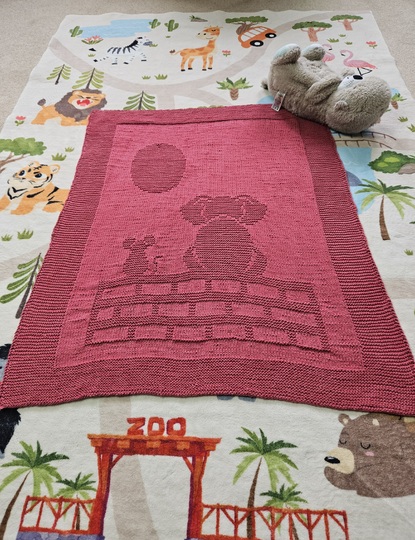 Strickanleitung Baby Decke "zwei Freunde"