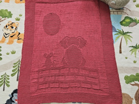 Strickanleitung Baby Decke "zwei Freunde"