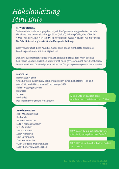 Mini Ente Häkelanleitung - anfängerfreundlich