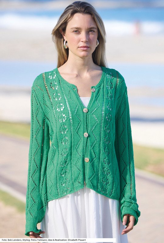 Jacke mit Ajourmuster - Bild 3