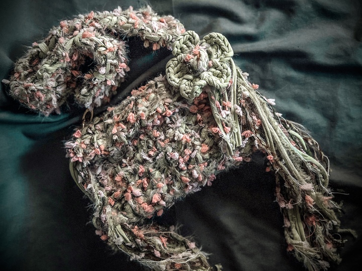 Crochet pattern fluffy bloom handbag t-shirt yarn PDF and video