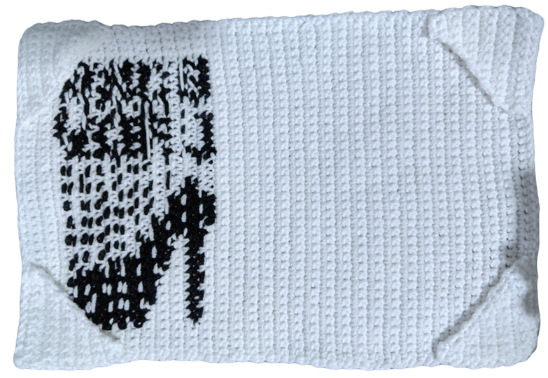 Häkelanleitung A6-Binder Hülle „Boss Lady" – Farbwechsel-Muster mit Schrift