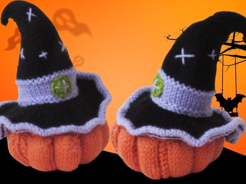 TeaCosyFolk's Witches Hat & Pumpkin Chocolate Orange Cosy Knitting Pattern