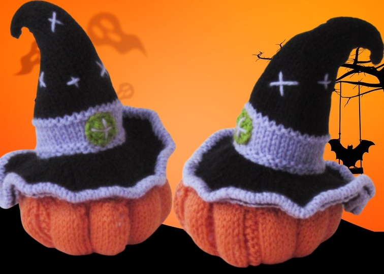 TeaCosyFolk's Witches Hat & Pumpkin Chocolate Orange Cosy Knitting Pattern