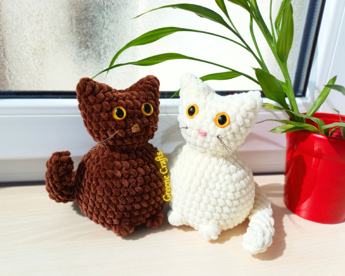 Kitten Plush Toy Crochet Pattern – Beginner-Friendly, No-Sew Amigurumi