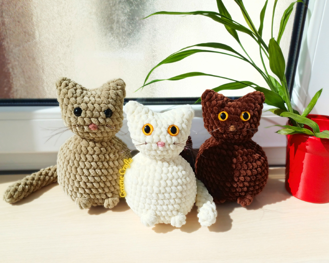 Kitten Plush Toy Crochet Pattern – Beginner-Friendly, No-Sew Amigurumi