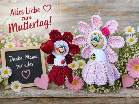 freche Blümchen: Gänseblümchen & Co für Holzkugeln in 2 Größen