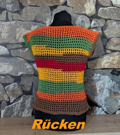 Häkelanleitung aus Wollresten Sommertop Paisley