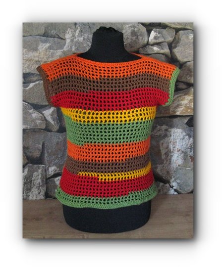 Häkelanleitung aus Wollresten Sommertop Paisley