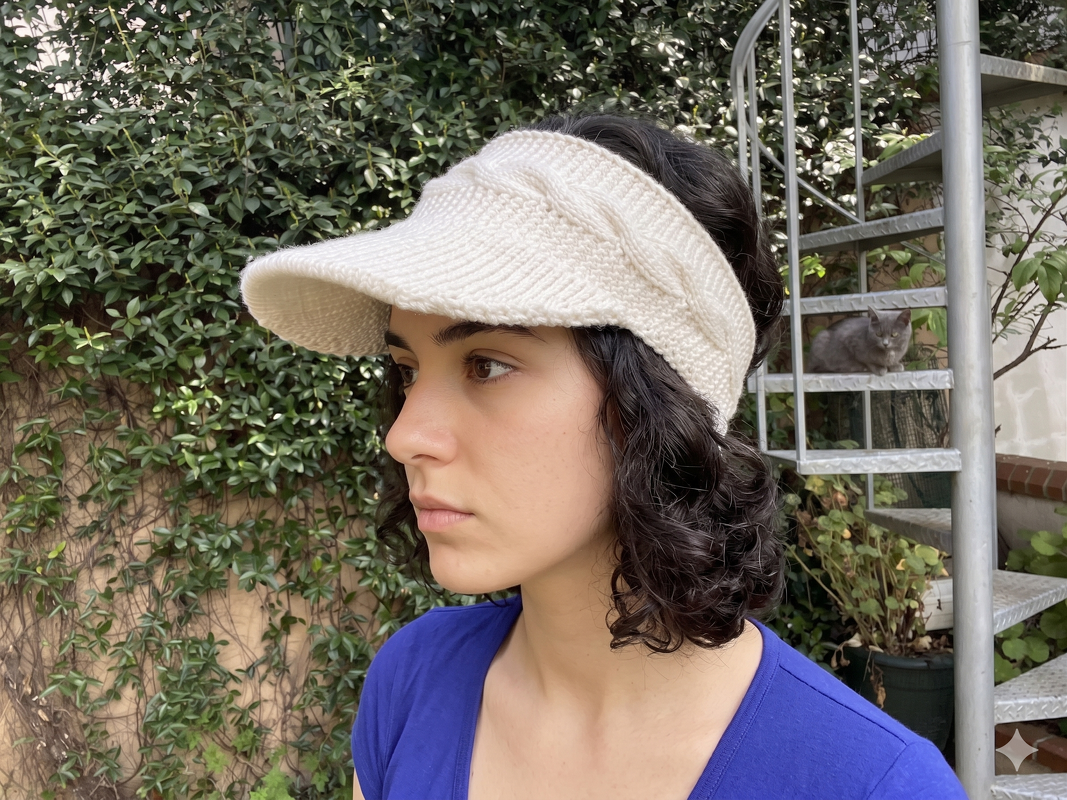 Knitted Visor Headband Pattern, Summer Knit Headband, 2 in 1 Design - Image 8