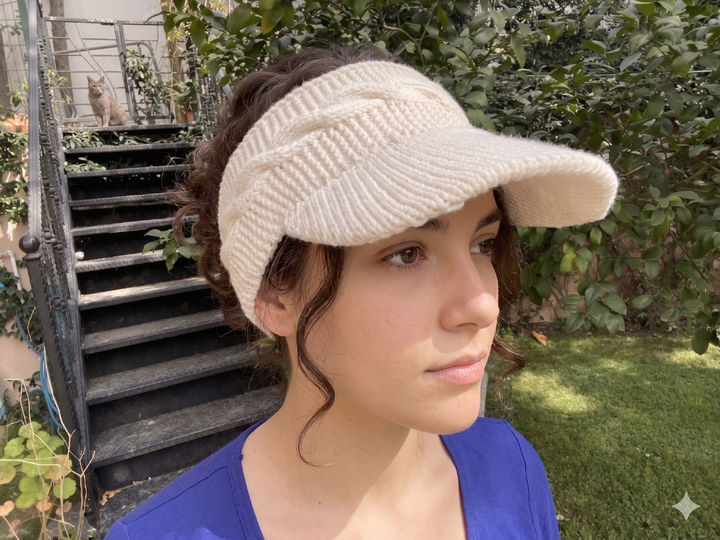 Knitted Visor Headband Pattern, Summer Knit Headband, 2 in 1 Design
