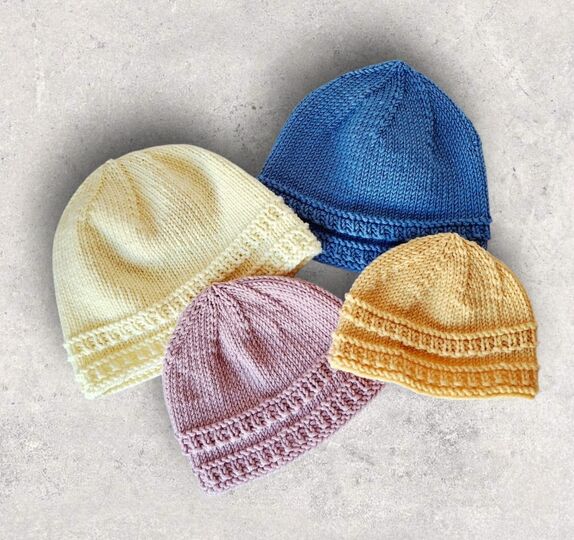 Strickanleitung Baby-Mütze in 4 Größen, ab Frühchen bis ca. 2 Jahre  #378