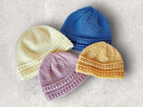 Strickanleitung Baby-Mütze in 4 Größen, ab Frühchen bis ca. 2 Jahre  #378