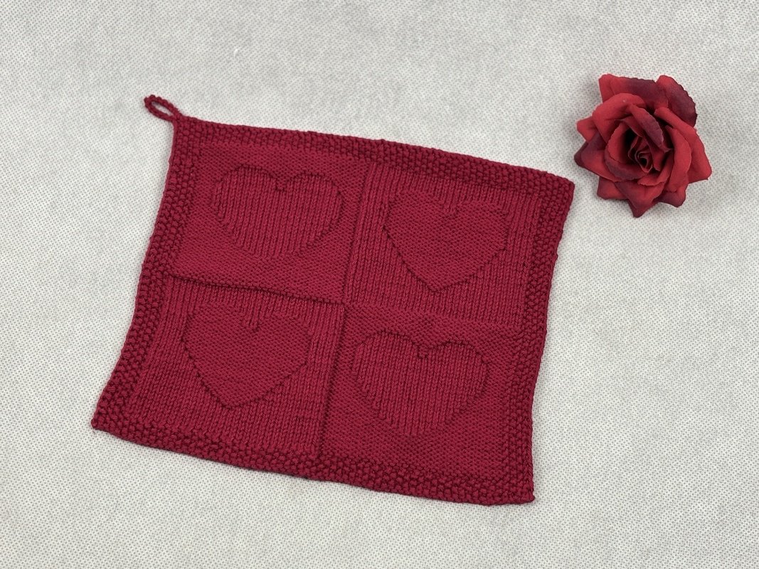 Washcloth Hearts - Love – Knitting Instructions - Image 2