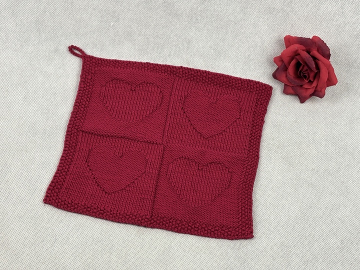 Washcloth Hearts - Love – Knitting Instructions