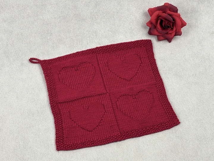 Washcloth Hearts - Love – Knitting Instructions