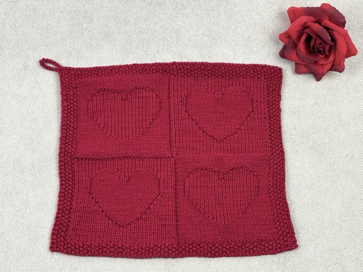 Washcloth Hearts - Love – Knitting Instructions