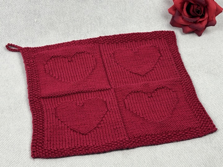 Washcloth Hearts - Love – Knitting Instructions