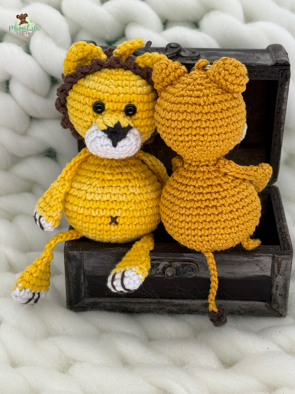 Löwe Schlenkertier, Taschenbaumler - Häkelanleitung - Bild 13