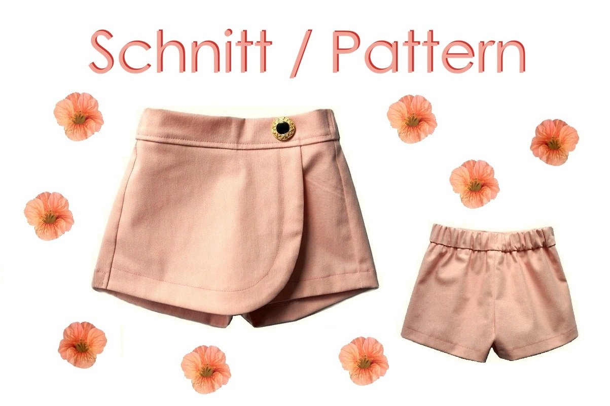 Anleitung und Schnitt Skort Gr.80-140 Shorts mit Wickelrock-Front