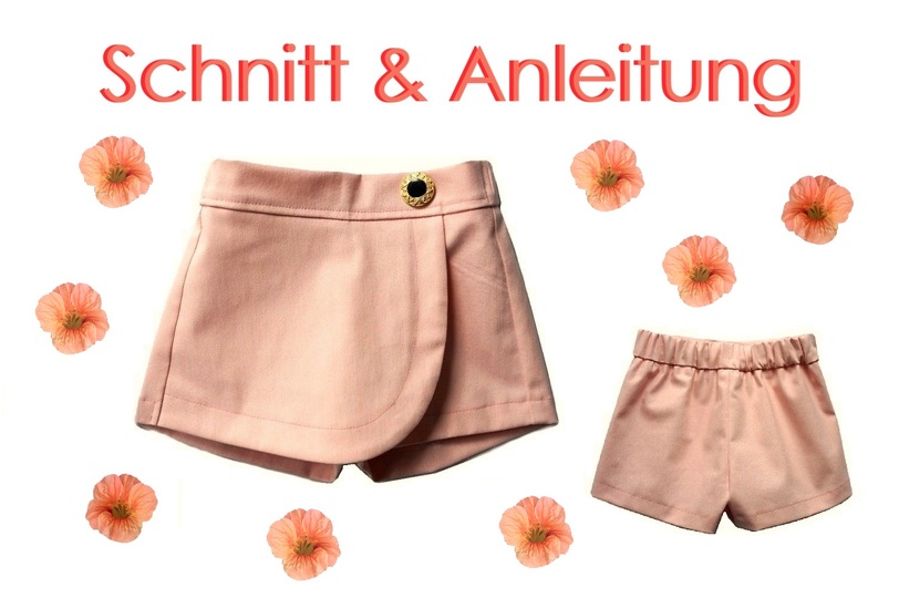 Instructions+pattern for a skort (sizes 80–140/12M-10) wrap-style shorts