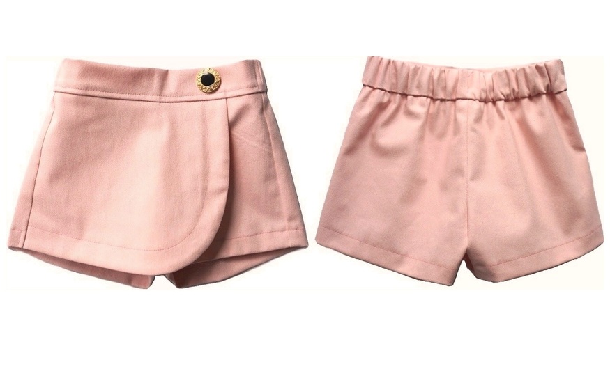 Instructions+pattern for a skort (sizes 80–140/12M-10) wrap-style shorts