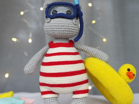 Hippo with Duck Pool Floaty Amigurumi Pattern