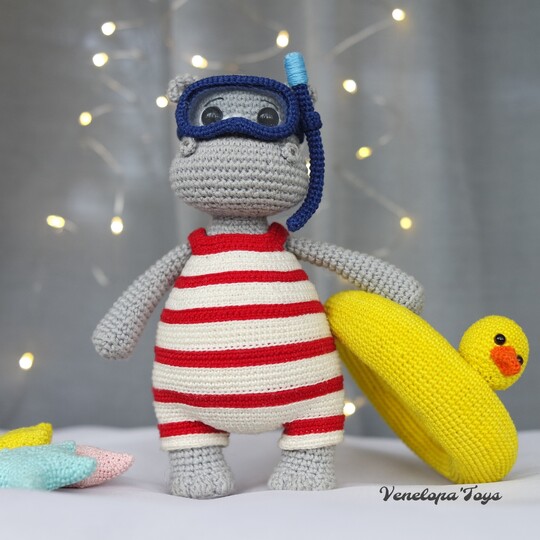 Hippo with Duck Pool Floaty Amigurumi Pattern