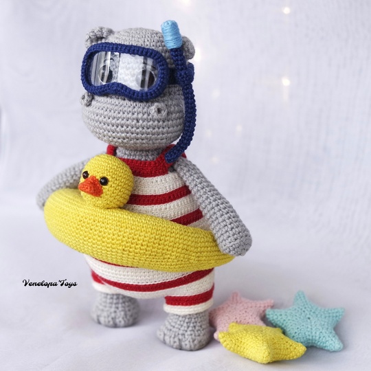 Hippo with Duck Pool Floaty Amigurumi Pattern