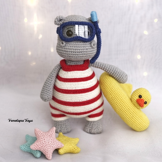 Hippo with Duck Pool Floaty Amigurumi Pattern