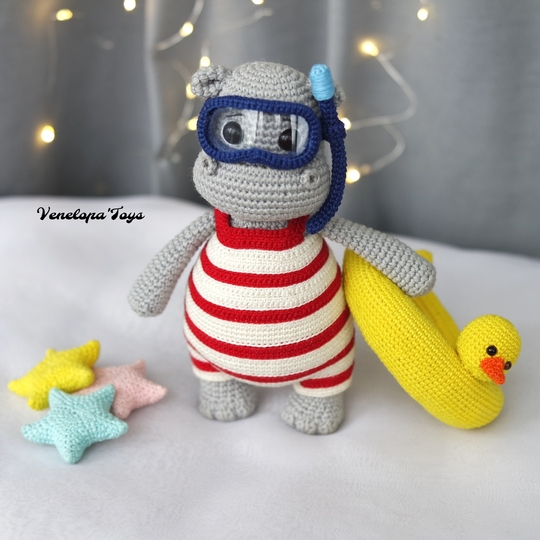 Hippo with Duck Pool Floaty Amigurumi Pattern