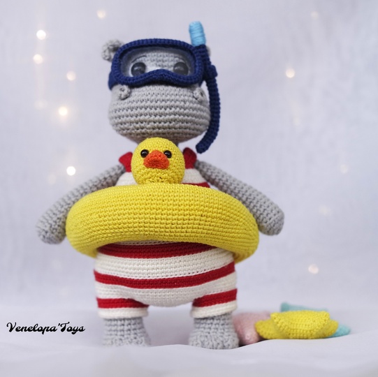 Hippo with Duck Pool Floaty Amigurumi Pattern