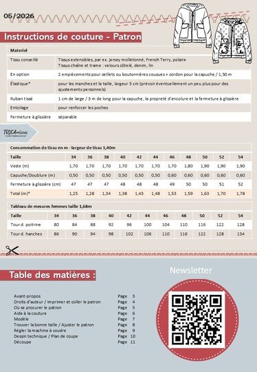 PDF Schnittmuster Jacke Dotta Gr. 34-54