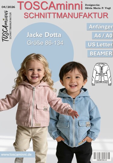 PDF Schnittmuster Kinderjacke Dotta Gr. 86-170
