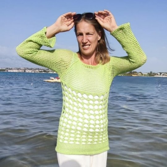 Häkelanleitung 1 Bobbel Pullover/Jacke RVO Pullover/Tunika Sonnengitter