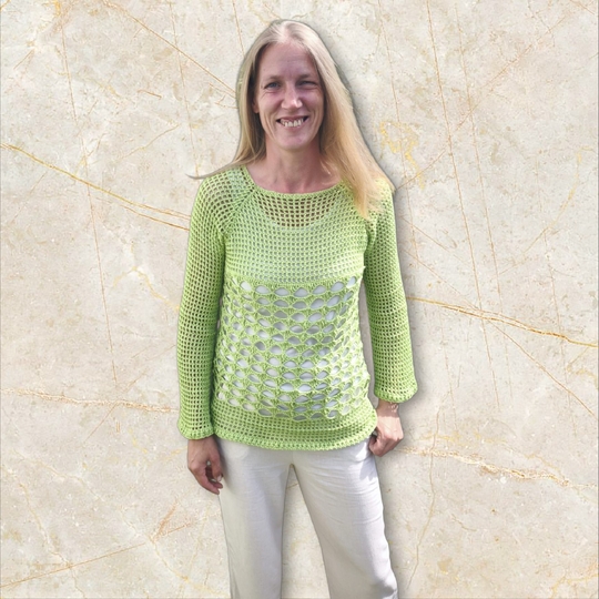 Häkelanleitung 1 Bobbel Pullover/Jacke RVO Pullover/Tunika Sonnengitter