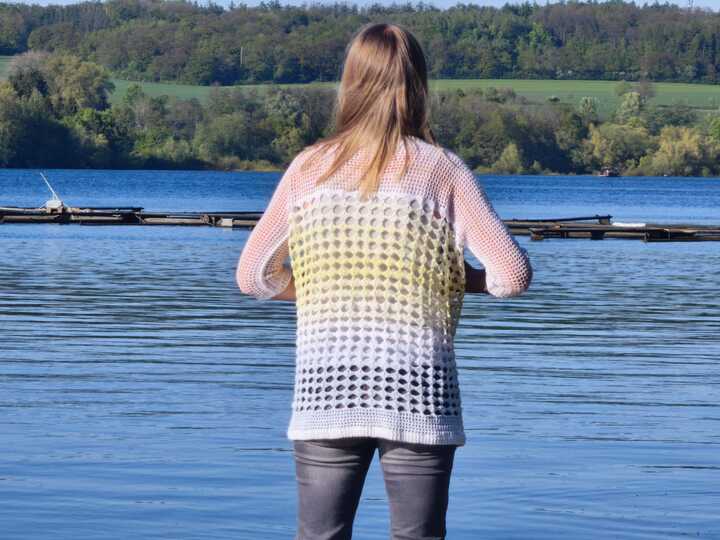 Häkelanleitung 1 Bobbel Pullover/Jacke Sonnengitter