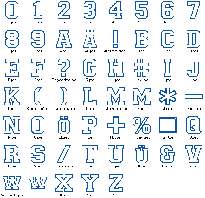 Stickdatei - 20cm College Buchstaben und Zahlen Alphabet Zahl - Bild 6