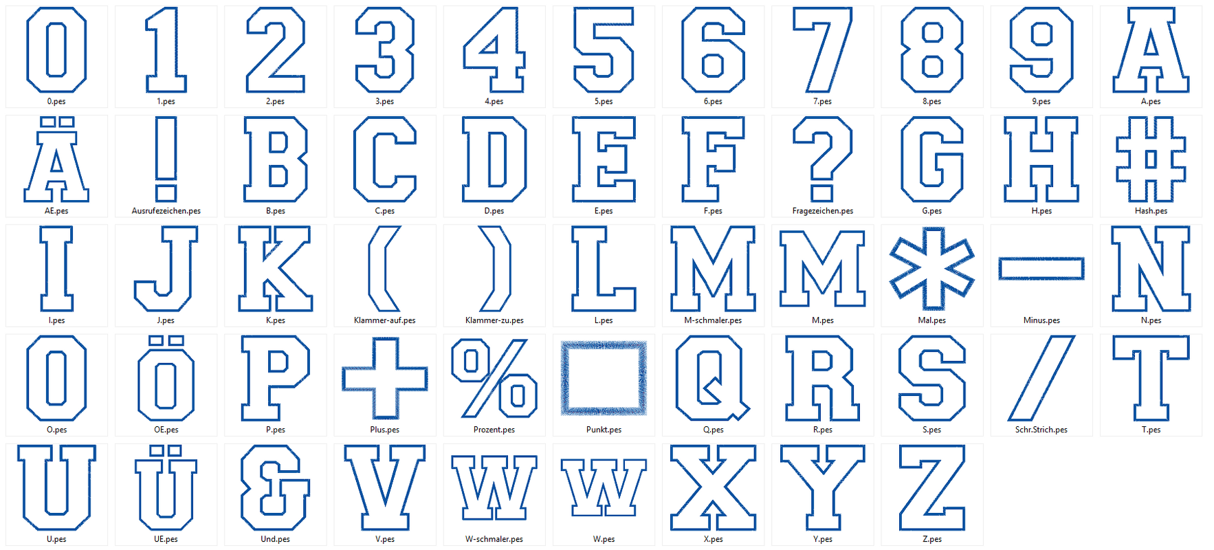 Stickdatei - 17cm College Buchstaben und Zahlen Alphabet Zahl - Bild 6
