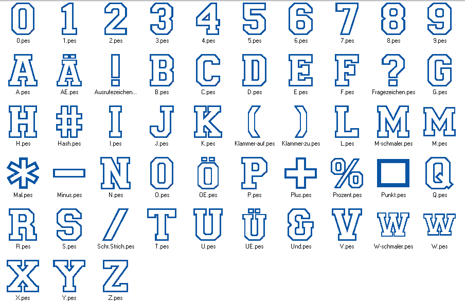 Stickdatei - 13cm College Buchstaben und Zahlen Alphabet Zahl - Bild 7