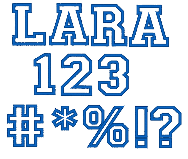 Stickdatei - 5cm College Buchstaben und Zahlen Alphabet Zahl