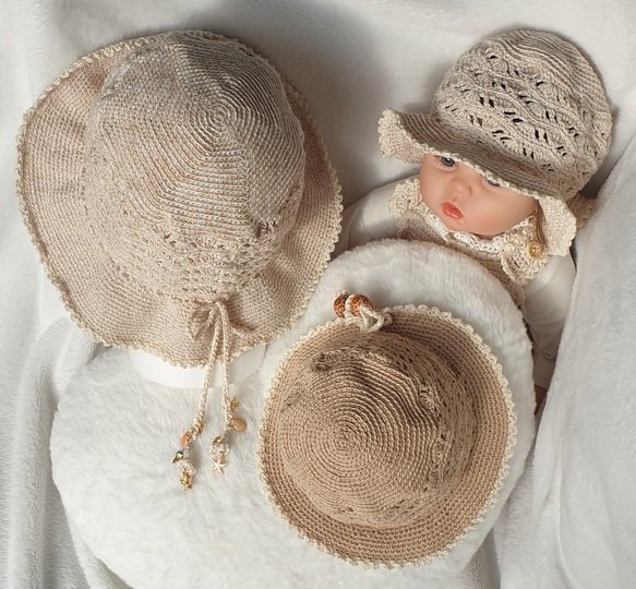 Häkelanleitung: Sommerlicher Sonnenhut Ocean Wave mit Wellen (Baby bis XL)