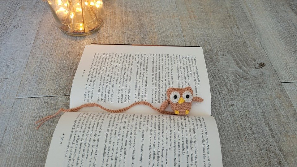 Häkelanleitung Lesezeichen Eule - Geschenk für Buchliebhaber