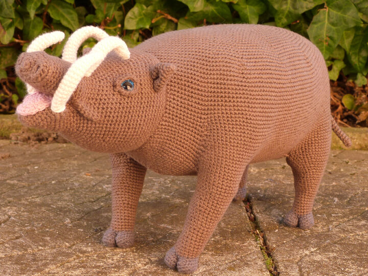 Bill Babirusa, crochet pattern for a deer pig.