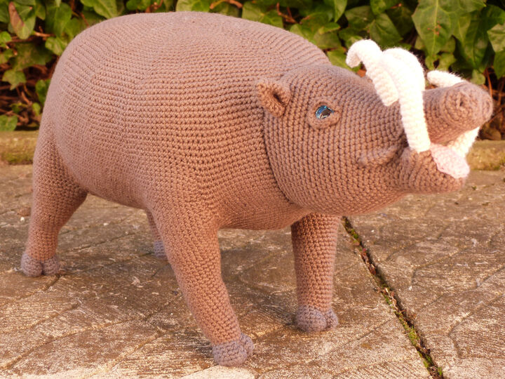 Bill Babirusa, crochet pattern for a deer pig.